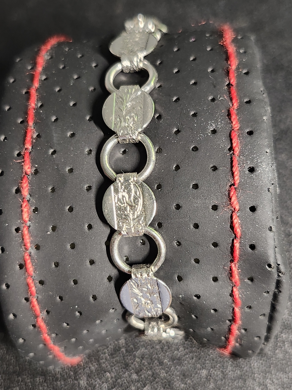 Sarah Coventry Silver-Tone Textured Round Link Bracelet